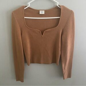 Abercrombie & Fitch Brown Long Sleeve Sweater